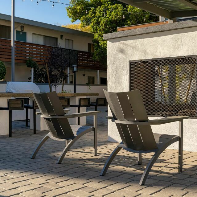 Apartments for Rent Hayward CA - Jackson Flats - An outdoor patio featuring comfortable chairs near a firepit