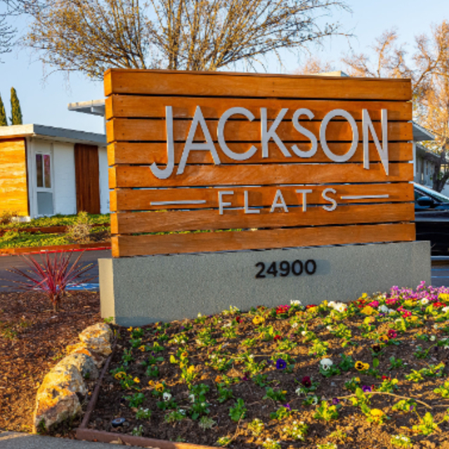 Apartments for Rent Hayward CA - Jackson Flats - Exterior view of Jackson Flats Apartments featuring contemporary design and landscaped surroundings.